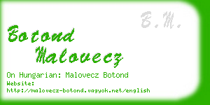 botond malovecz business card